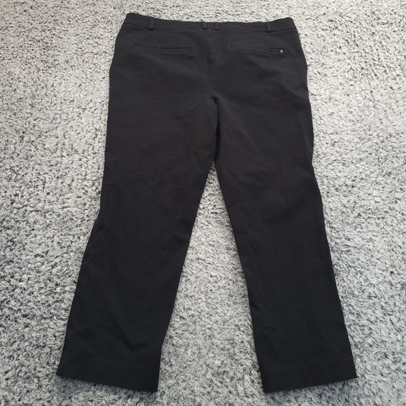 Banana Republic Pants Women 12 Black Cropped Stretch Preppy Normcore Flat Front - Picture 2 of 10